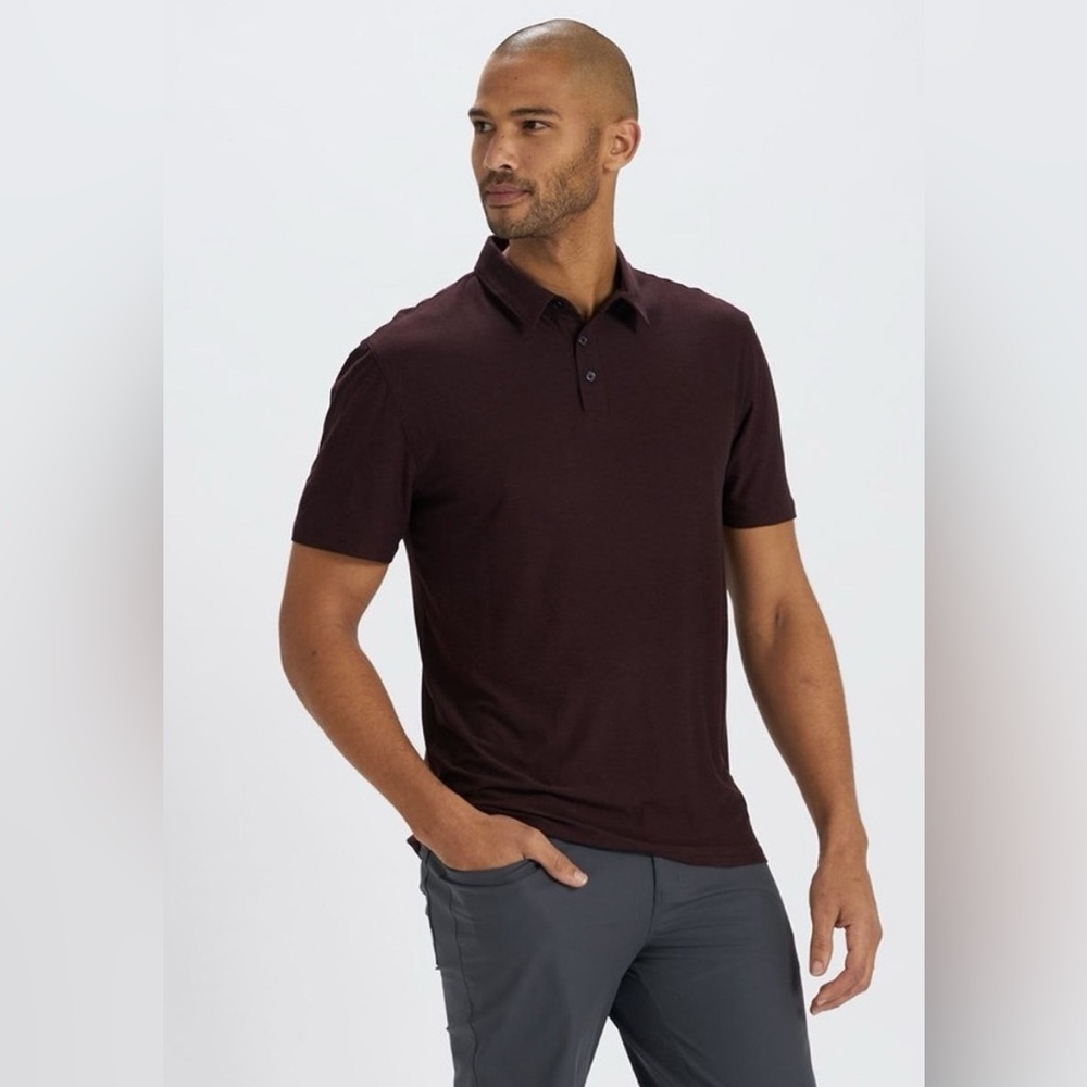 Vuori Strato Tech Polo Shirt Sz Small Mens Balsam Heather
